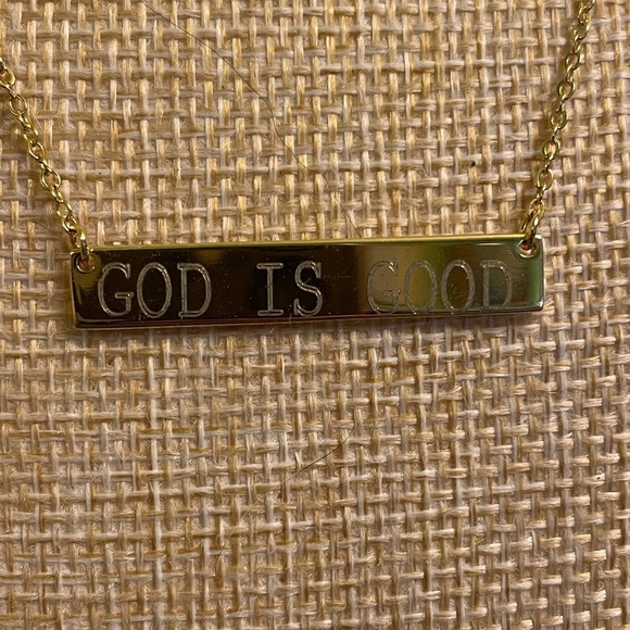 Dainty gold God is Good necklace - Picture 3 of 6